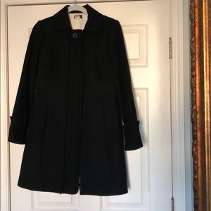 Jcrew factory single breasted wool coat black sz 4